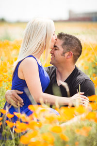 forehead kiss surrounded by poppies