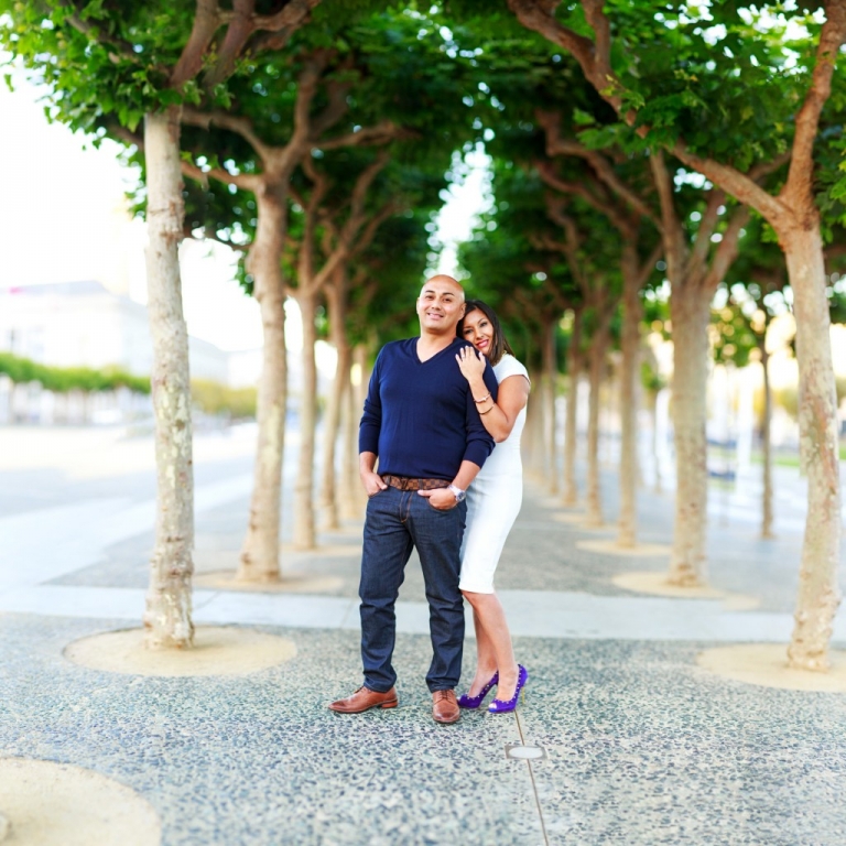 SF City Hall plaza trees engagement