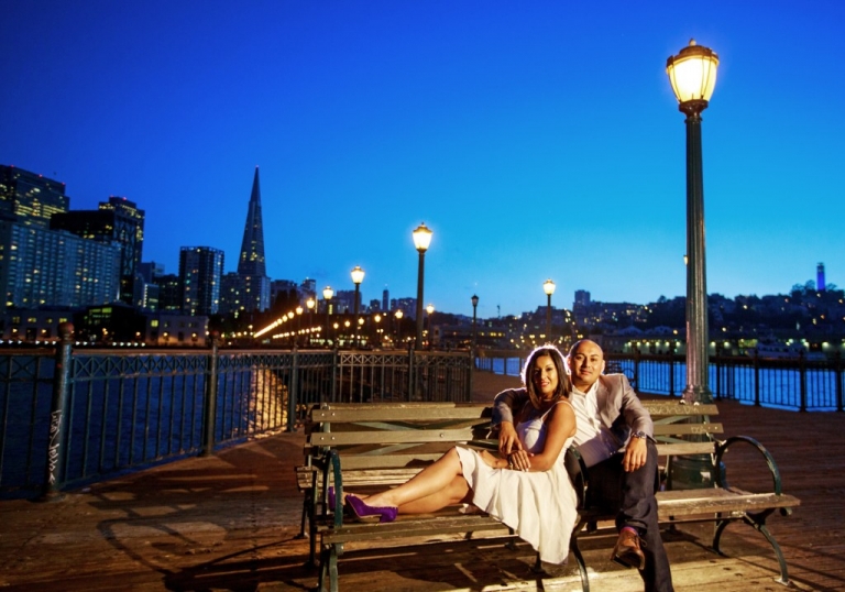 San Francisco Bay pier engagement