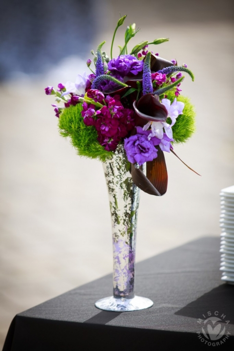 Floral design by Reina - cocktail table arrangement