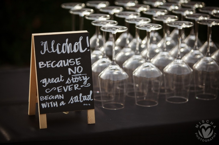 cute wedding signage - alcohol