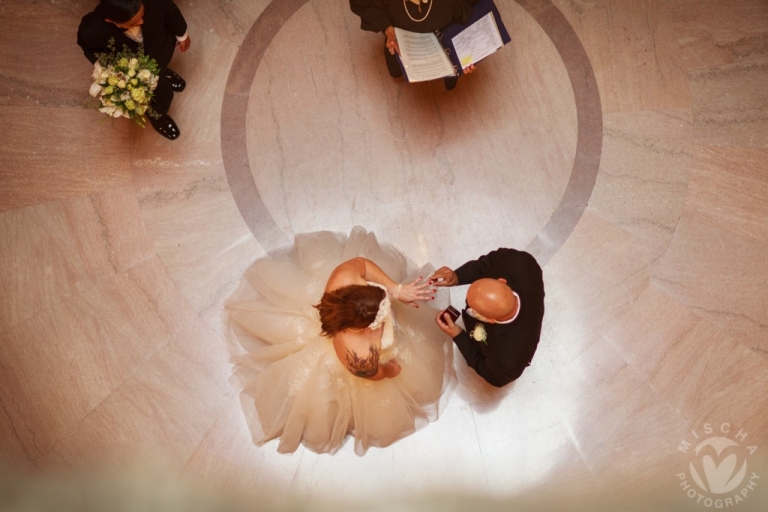 Wedding rings from above