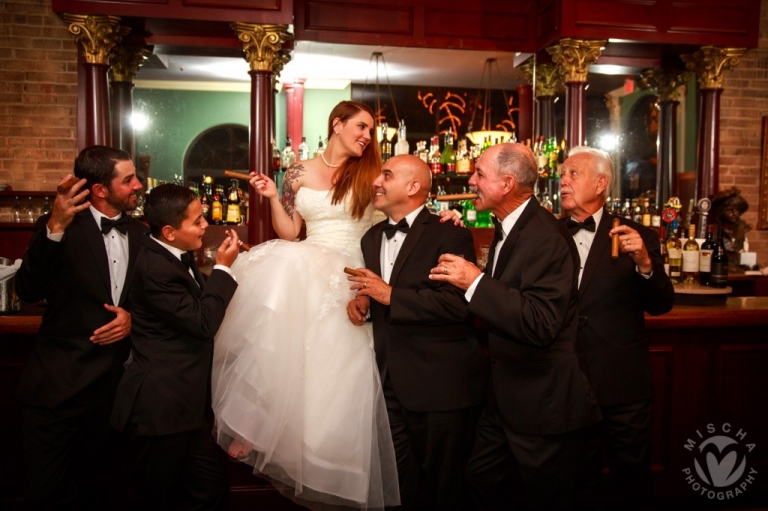 Bride at the bar