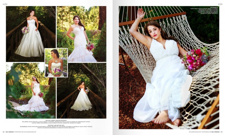 Real Weddings Magazine spread Lake Tahoe