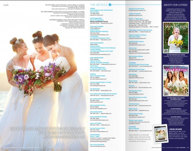 Real Weddings magazine cover shoot 