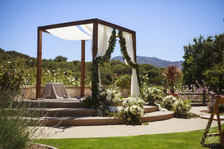 Outdoor floral chuppah