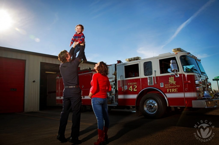 fire station themed family shoot