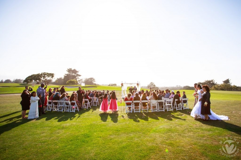 Seaside golf course wedding