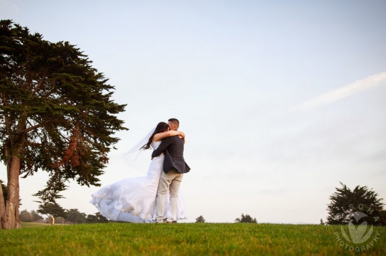 Seaside golf course wedding