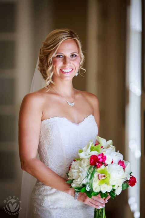 beautiful bride with bouquet