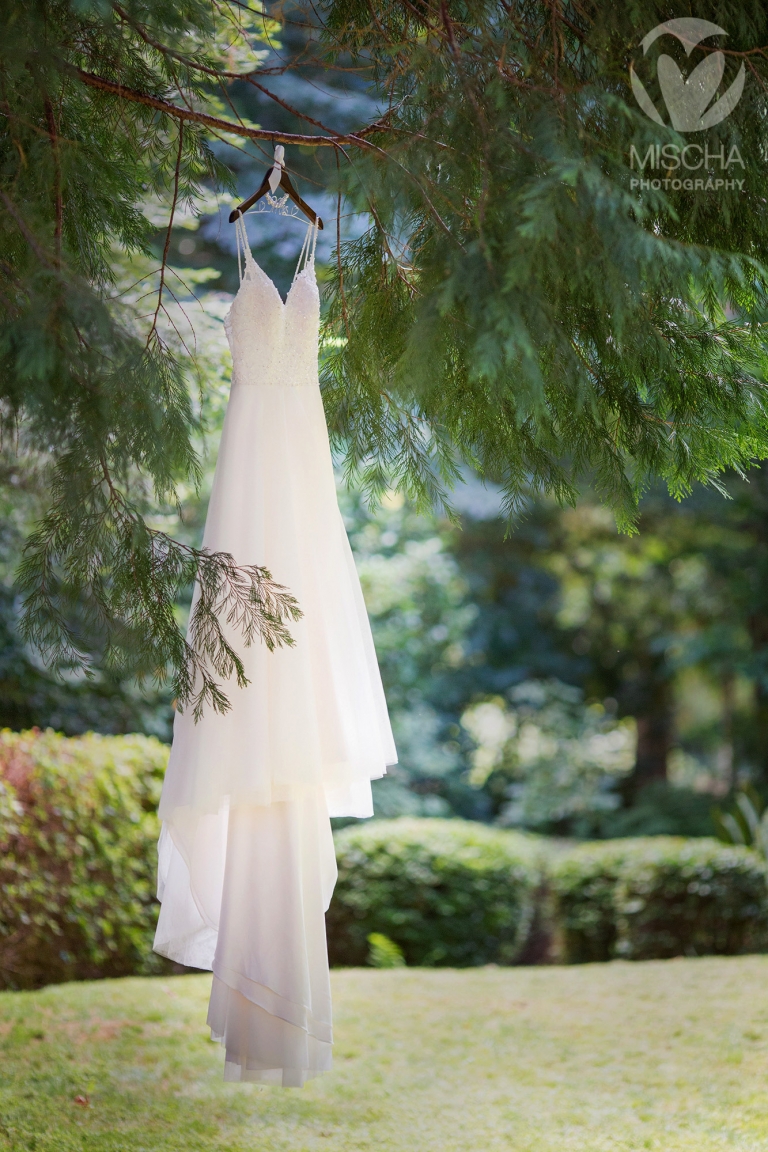 outdoor river wedding dress