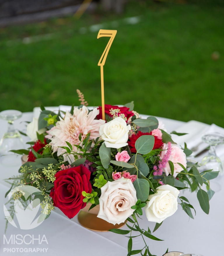 wedding floral table arrangement